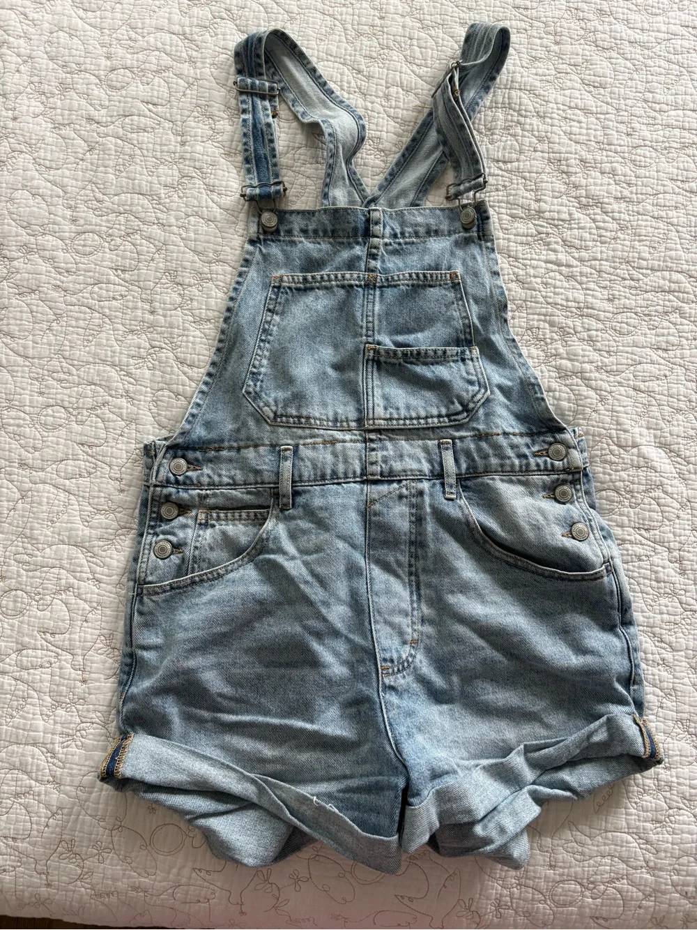 Ziggy Light Wash Denim Shortalls - Picture 1 of 7